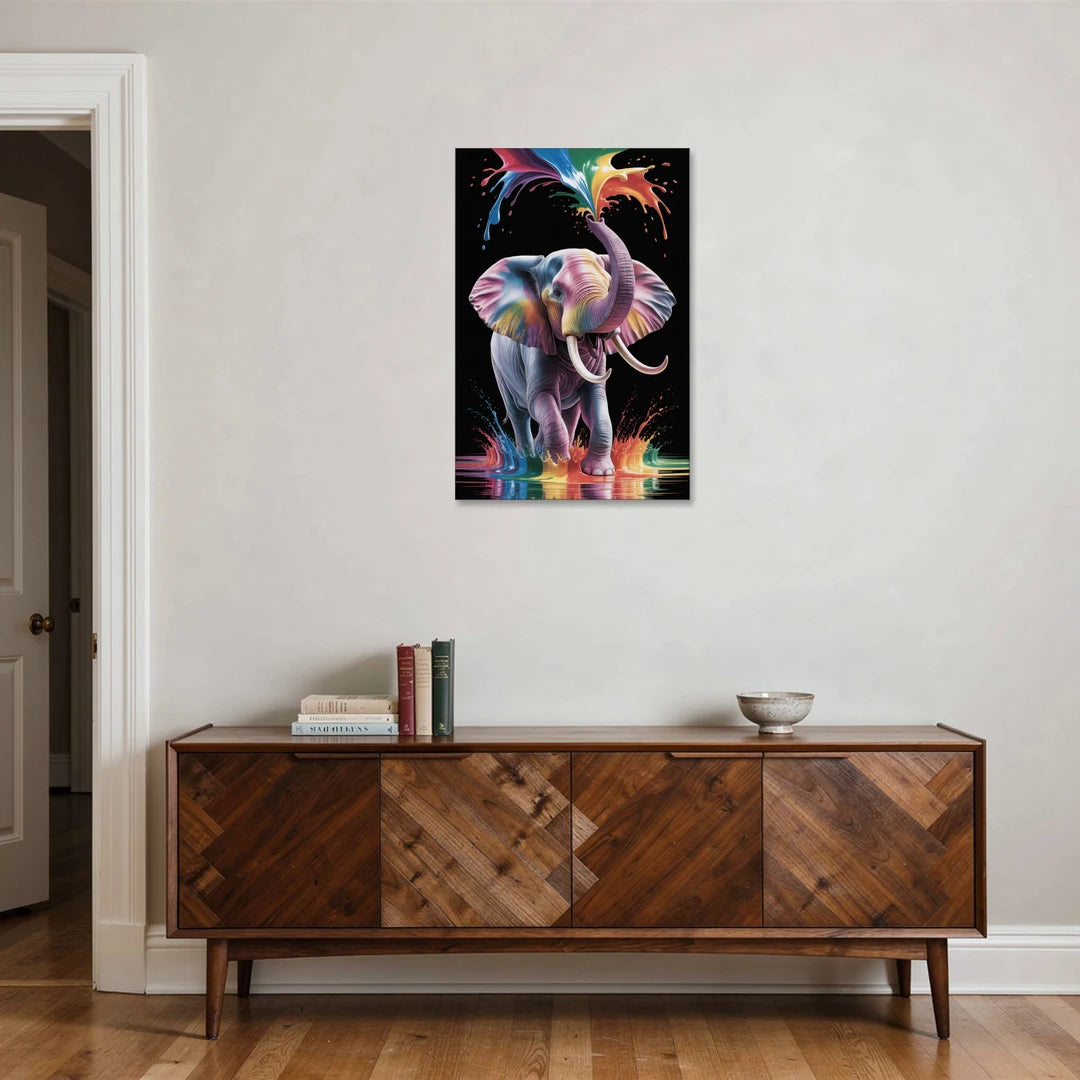 Expressive Pop Art Elephant - Canvas Wall Art - Coffee Table - 24x36