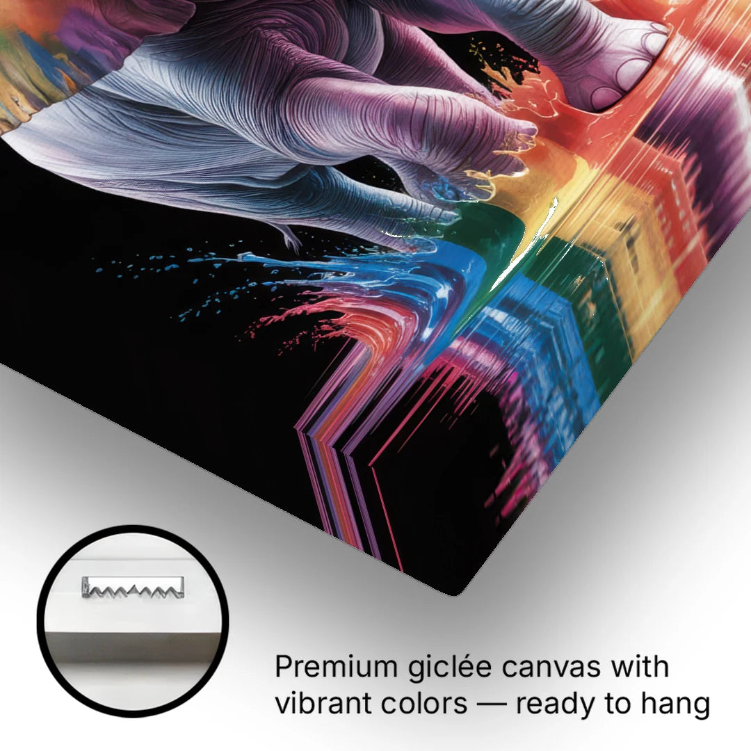 Expressive Pop Art Elephant - Canvas Wall Art - Gallery Wrap Corner