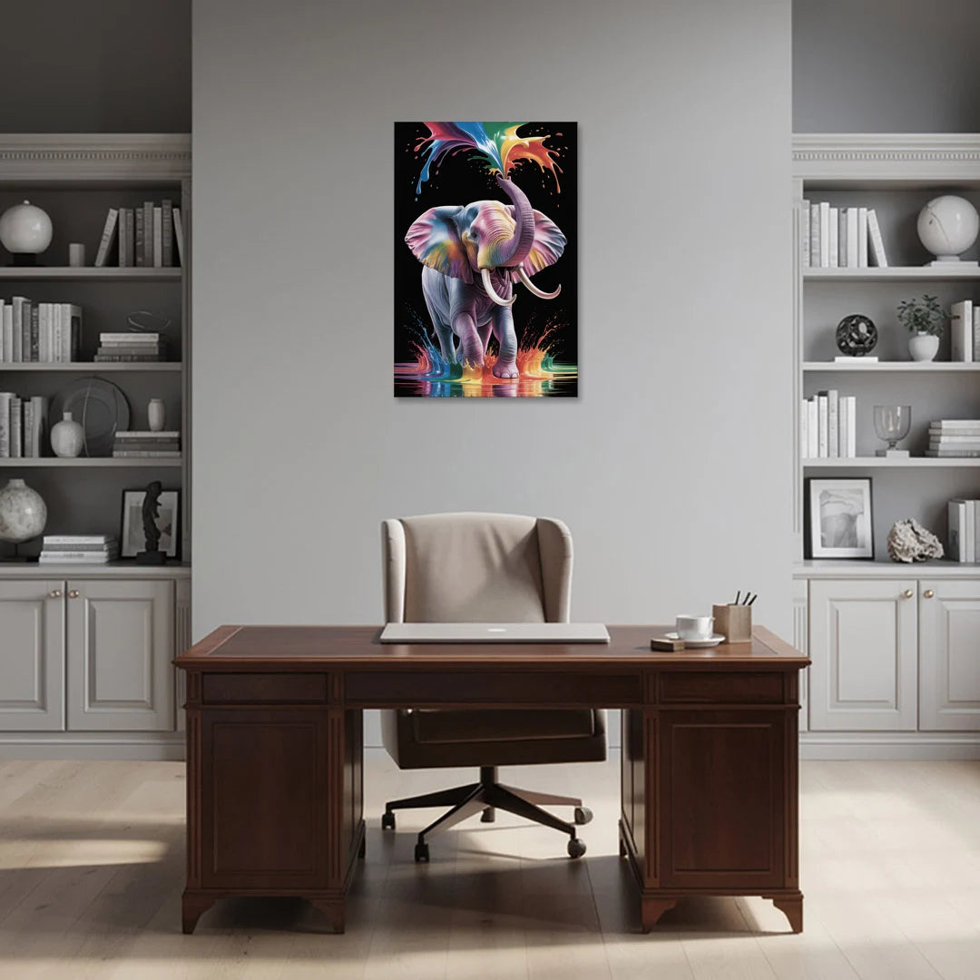 Expressive Pop Art Elephant - Canvas Wall Art - Office - 24x36