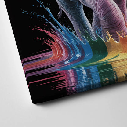 Expressive Pop Art Elephant Canvas Close Up