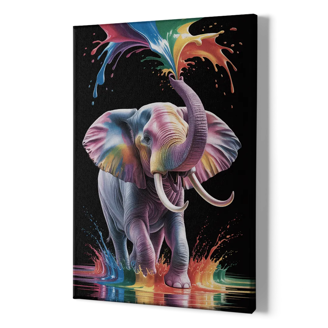 Expressive Pop Art Elephant - Canvas Print Art Sides