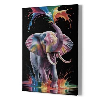 Expressive Pop Art Elephant - Canvas Print Art Sides