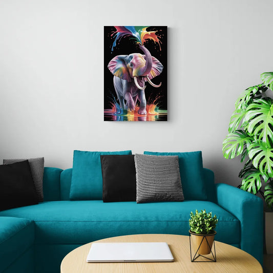 Expressive Pop Art Elephant - Canvas Wall Art Living Room