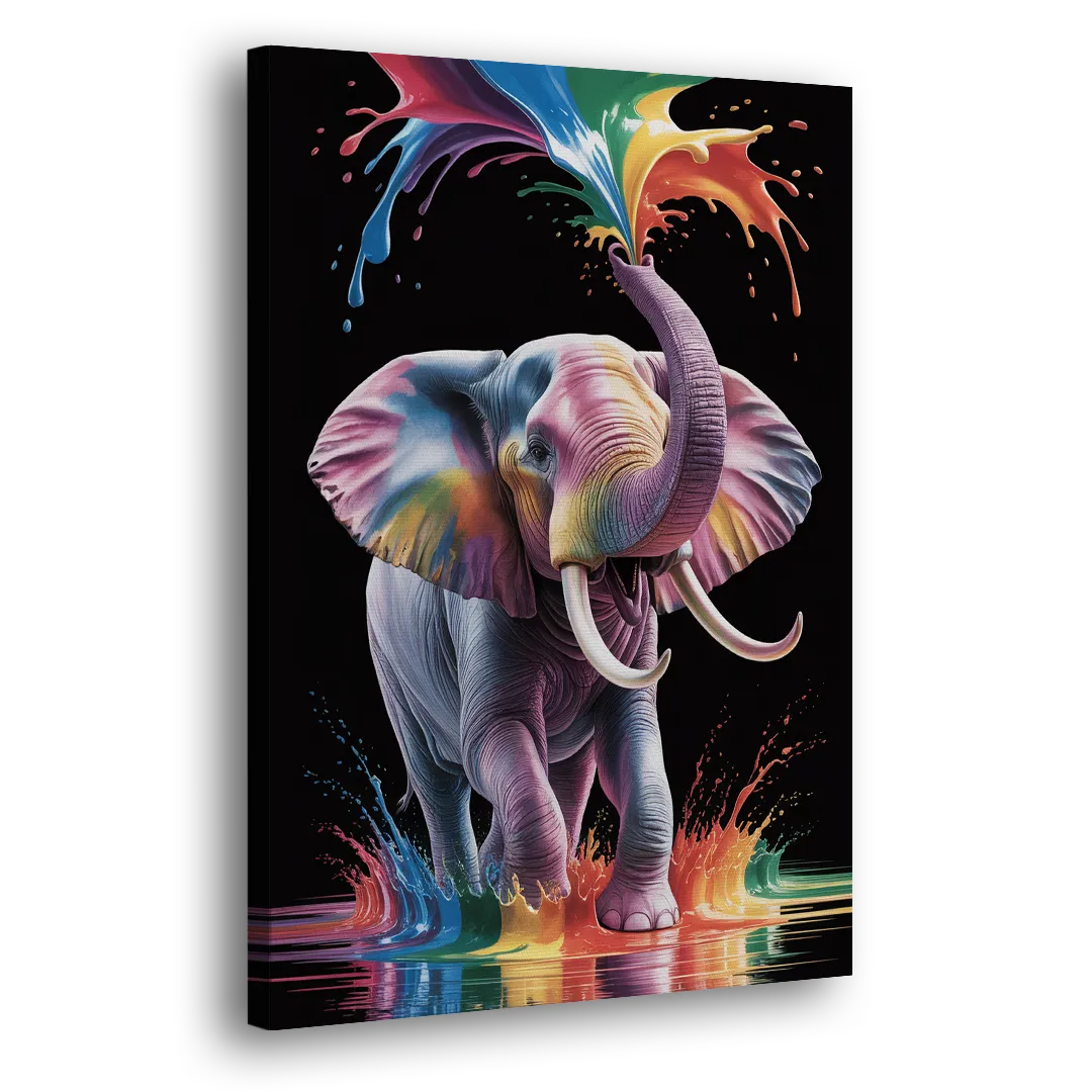 Expressive Pop Art Elephant Side - Canvas Wall Art