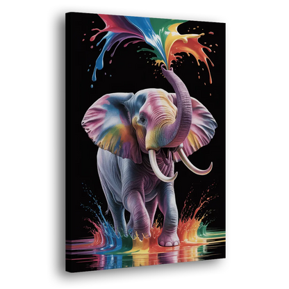 Expressive Pop Art Elephant Side - Canvas Wall Art