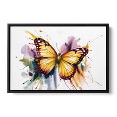 Exquisite Butterfly Sculpture - Black Framed Canvas Wall Art - Front