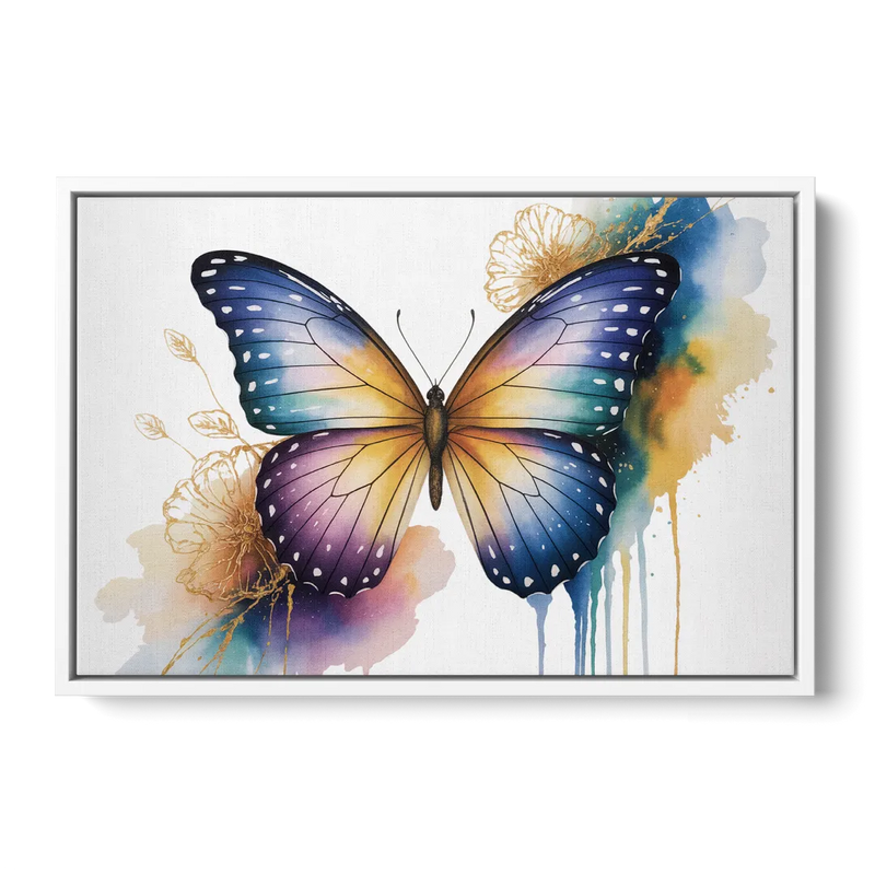 Exquisite Butterfly Sculpture Front - White Canvas Wall Art