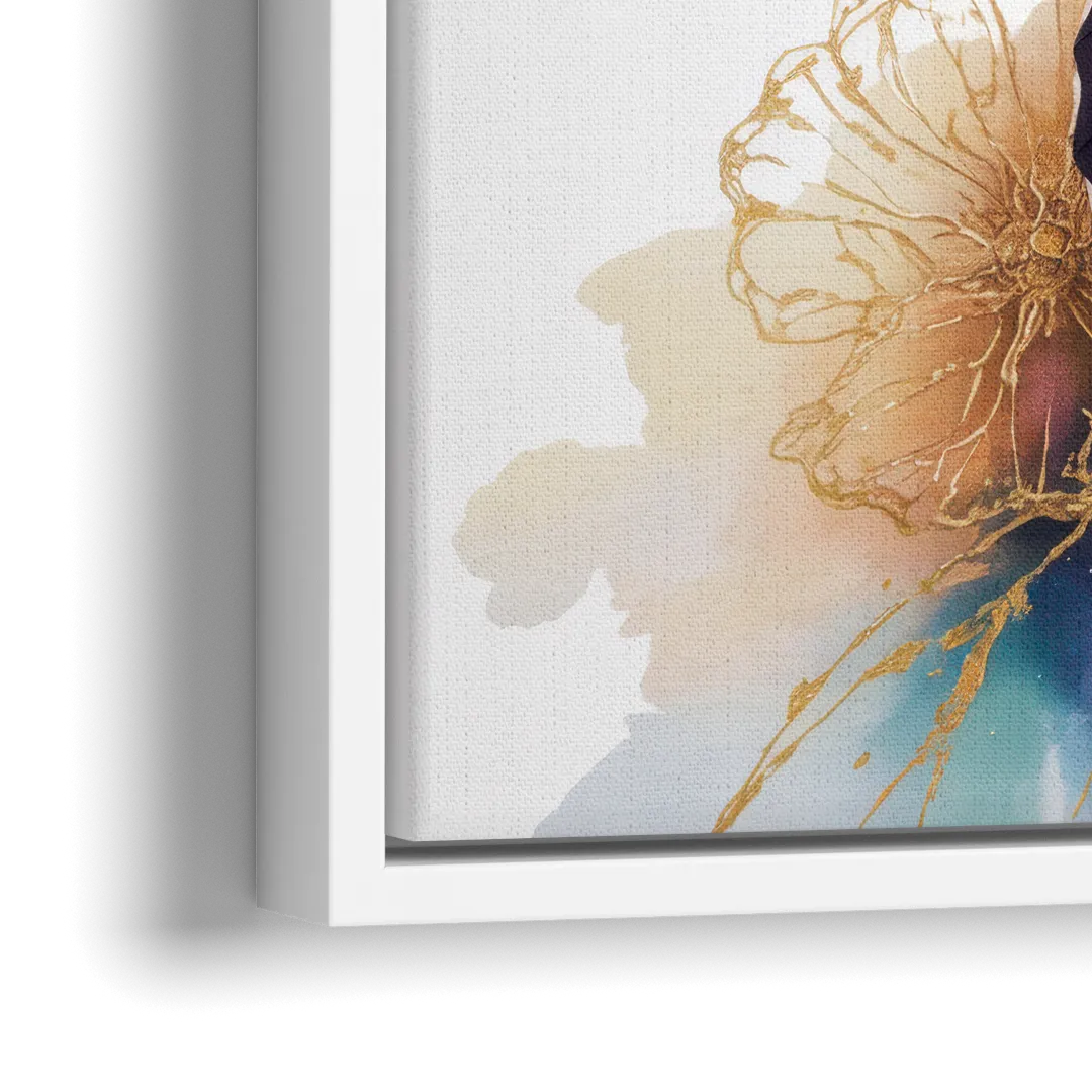 Exquisite Butterfly Sculpture - Close-Up White Frame Canvas