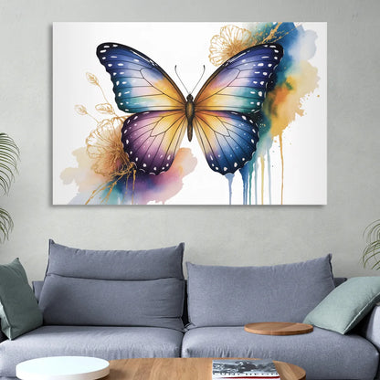 Exquisite Butterfly Sculpture Living Room - Canvas Wall Art