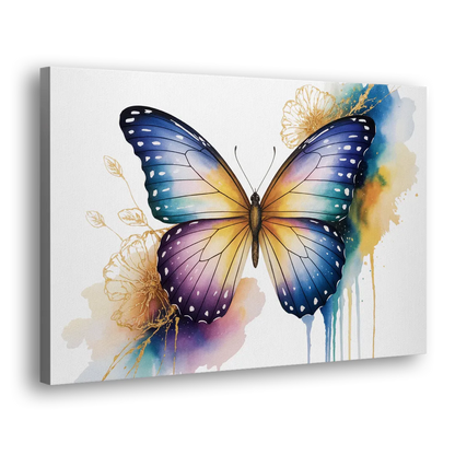 Exquisite Butterfly Sculpture Side - Canvas Wall Art