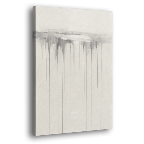 Falling Grey Rain Lines for the Dining Room - Canvas Wall Art