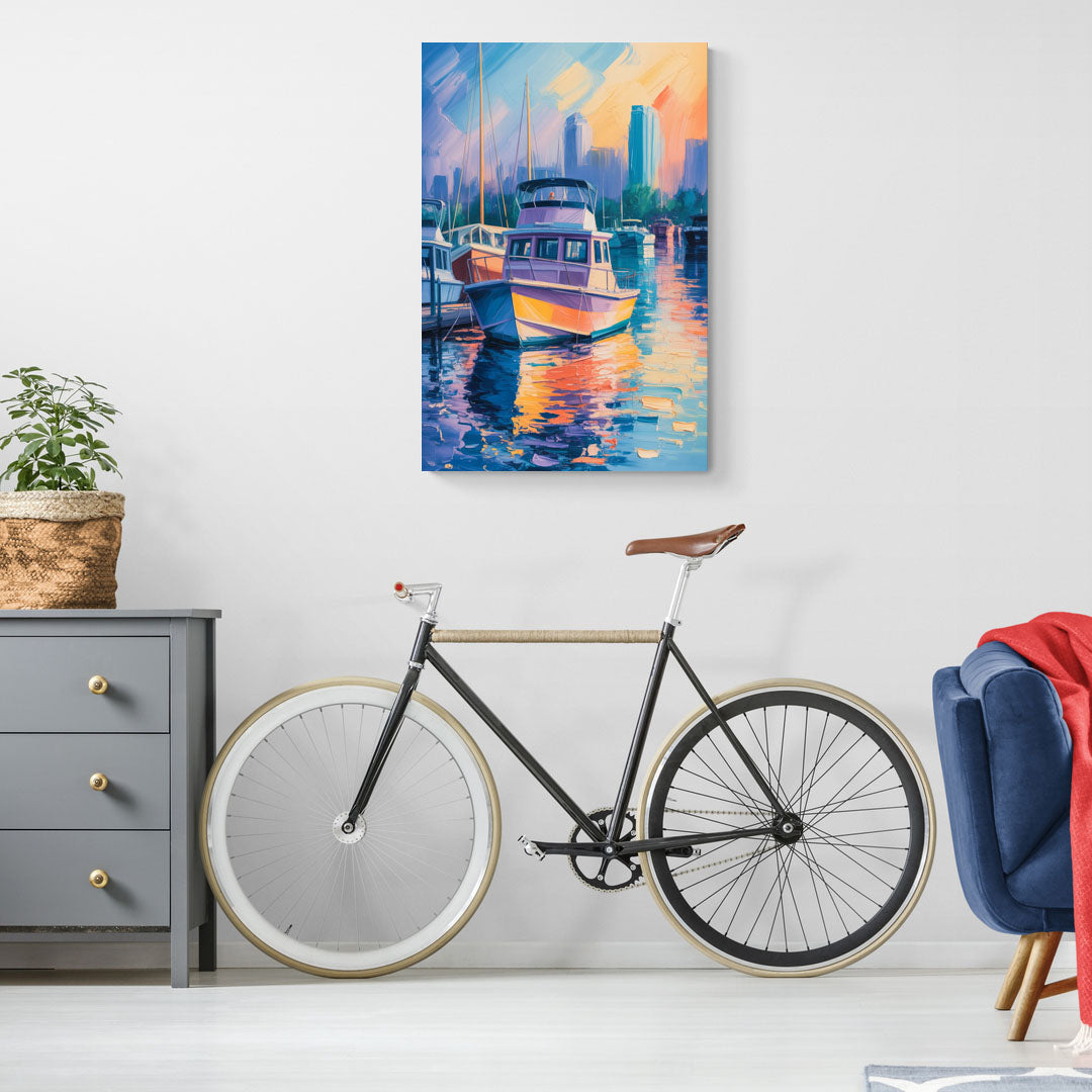False Creek Boats - Canvas Wall Art Living Room