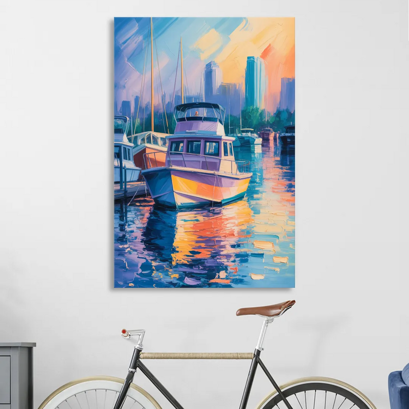 False Creek Boats Living Room - Canvas Wall Art