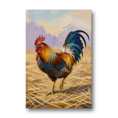 Farm Animal Wall Art of a Strutting Rooster - Canvas Wall Art - Front