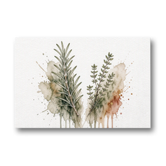 Farmhouse Botanical Wall Art with Rosemary and Thyme - Canvas Wall Art - Front