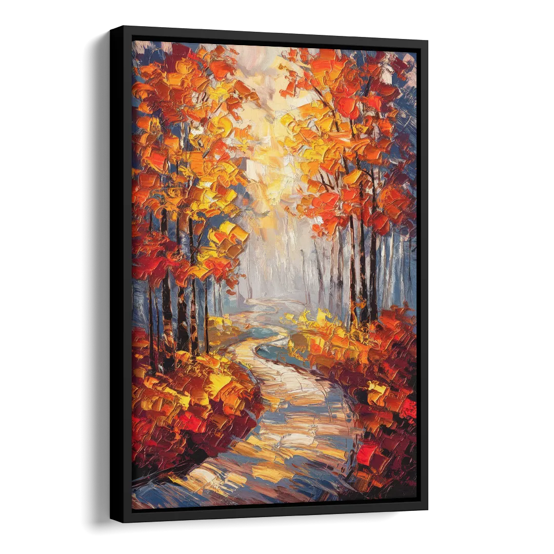 Fayetteville Autumn Scenery Side - Black Canvas Wall Art