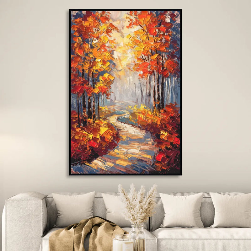 Fayetteville Autumn Scenery Sitting Room - Black Canvas Wall Art