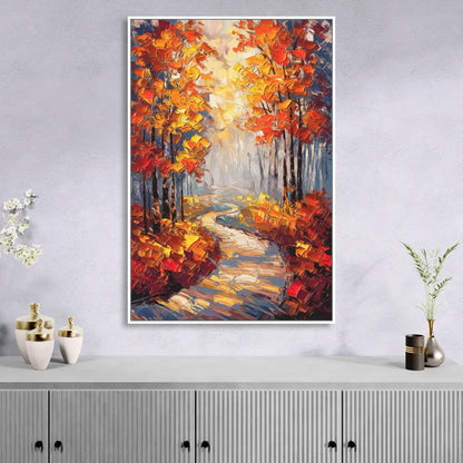 Fayetteville Autumn Scenery Sitting Room - White Canvas Wall Art