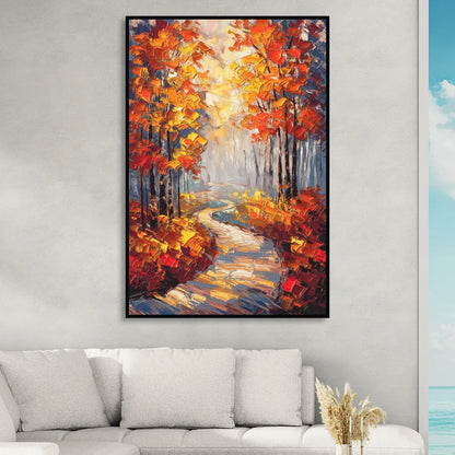 Fayetteville Autumn Scenery Living Room - Black Canvas Wall Art