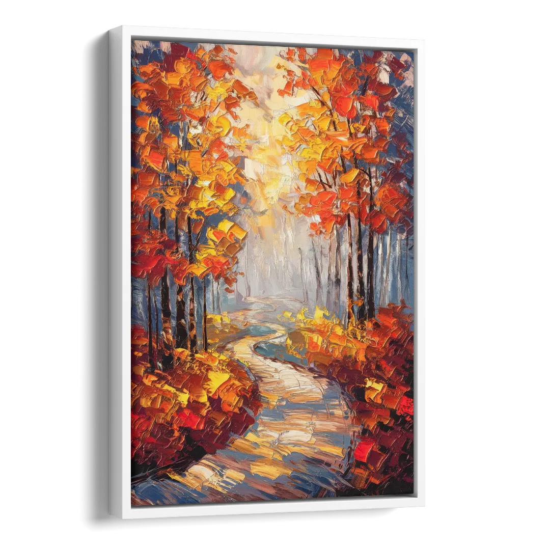Fayetteville Autumn Scenery Side - White Canvas Wall Art