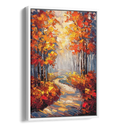 Fayetteville Autumn Scenery Side - White Canvas Wall Art