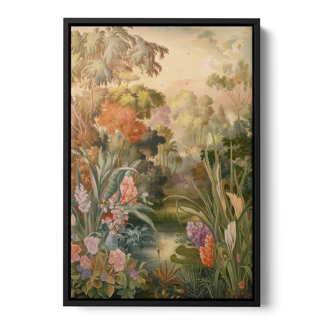 Fayetteville Botanical Gardens Front - Black Canvas Wall Art