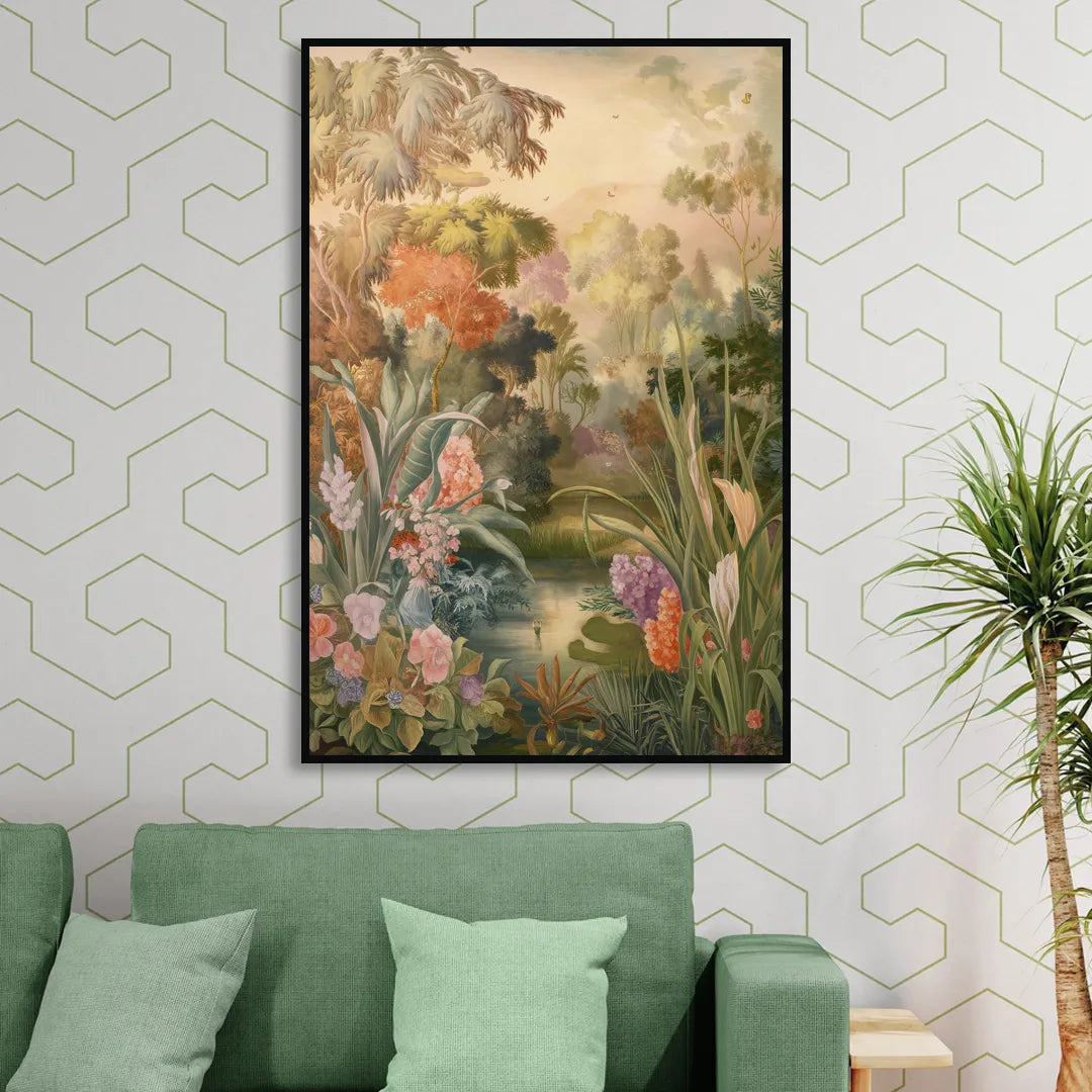 Fayetteville Botanical Gardens Sitting Room - Black Canvas Wall Art