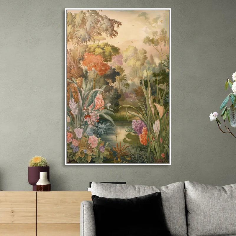Fayetteville Botanical Gardens Sitting Room - White Canvas Wall Art