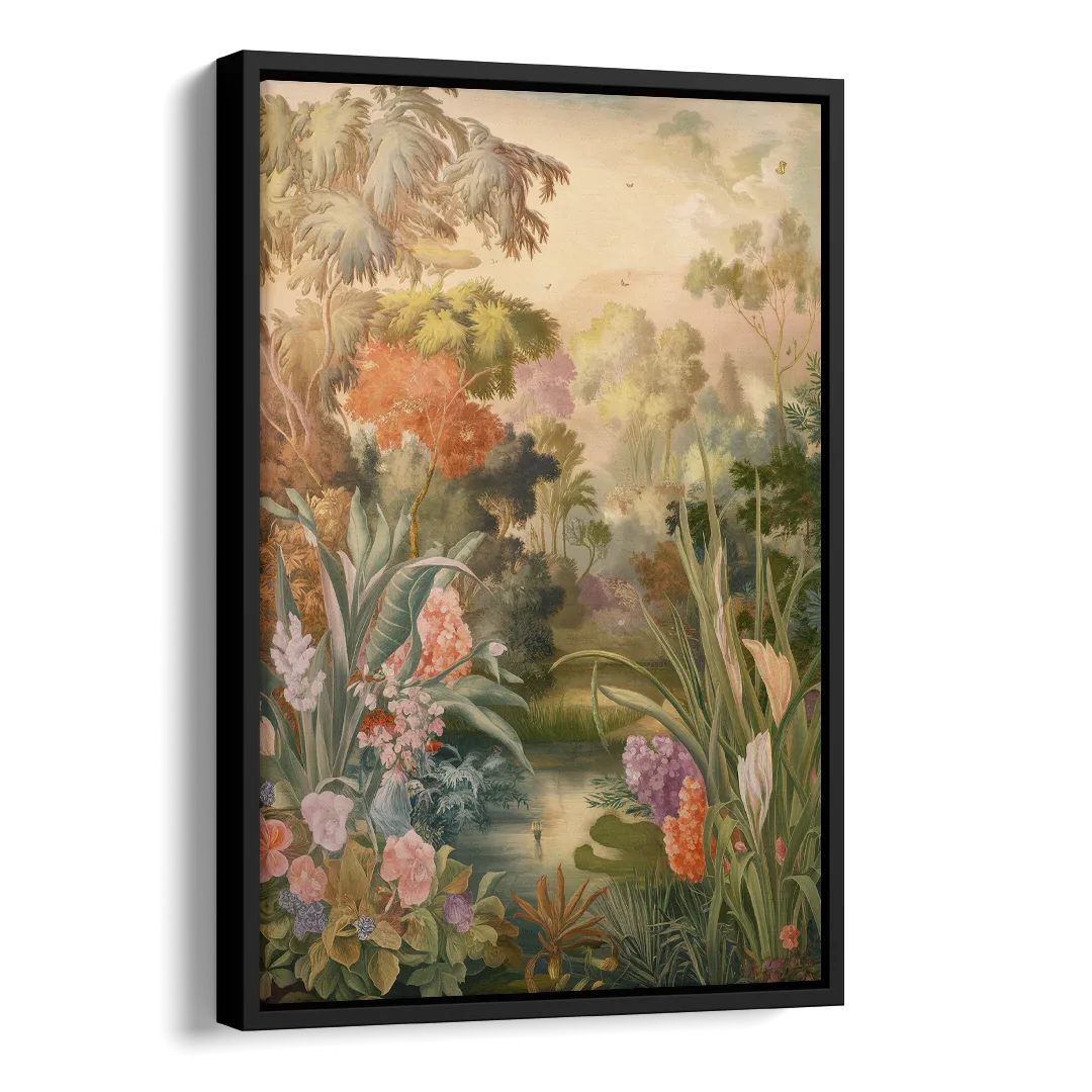 Fayetteville Botanical Gardens Side - Black Canvas Wall Art