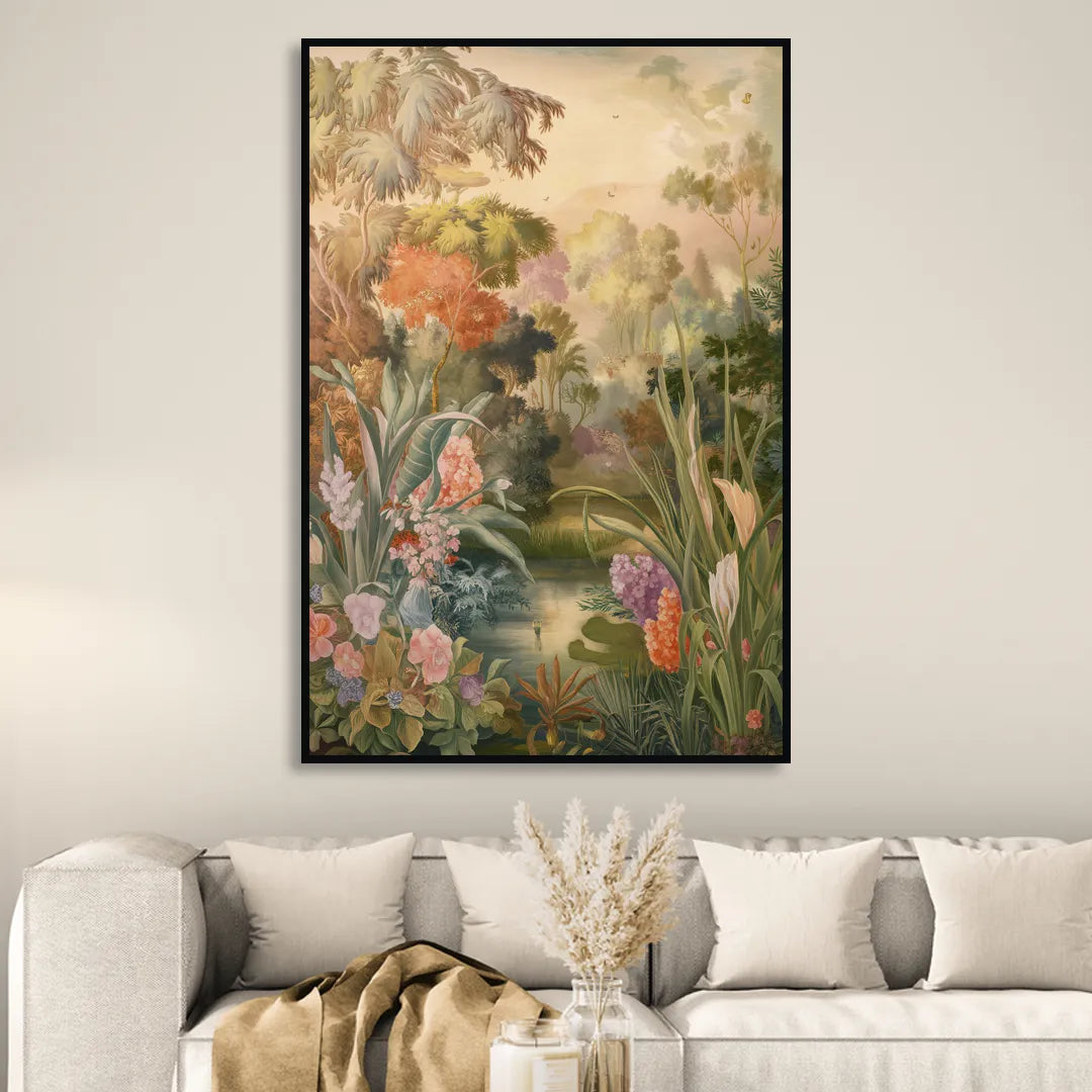 Fayetteville Botanical Gardens Living Room - Black Canvas Wall Art
