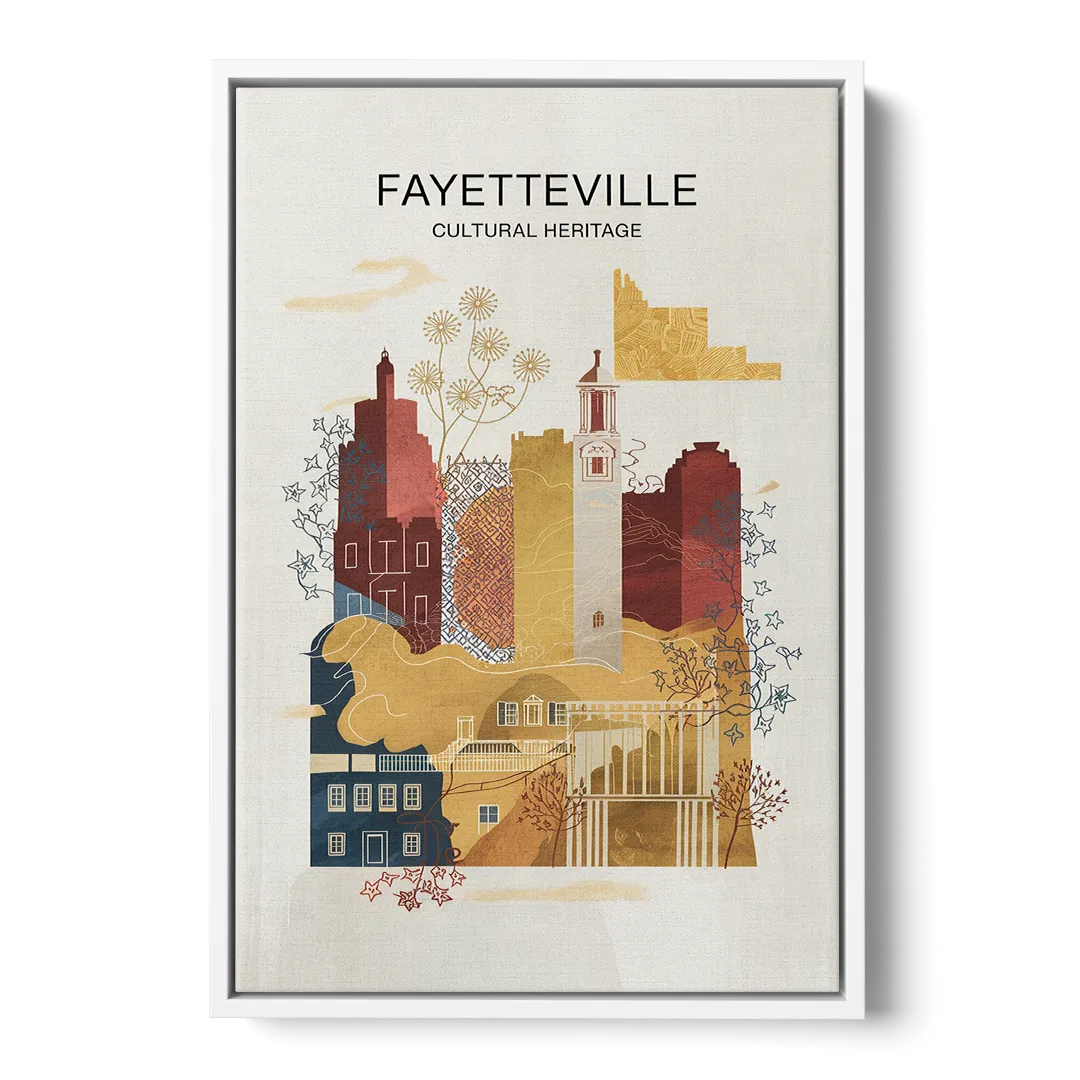 Fayetteville Cultural Heritage Front - White Canvas Wall Art