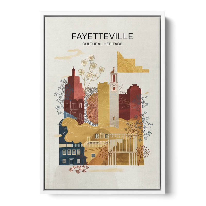 Fayetteville Cultural Heritage Front - White Canvas Wall Art