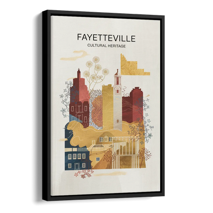 Fayetteville Cultural Heritage Side - Black Canvas Wall Art