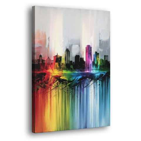 Fayetteville Downtown Skyline - Canvas Wall Art - Side