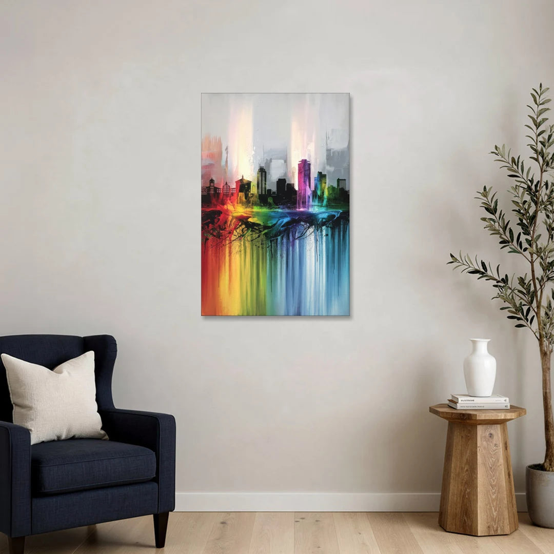 Fayetteville Downtown Skyline - Canvas Wall Art - Sofa - 24x36