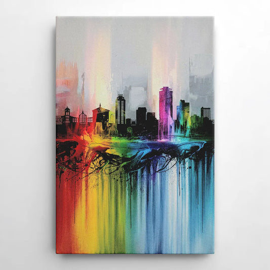Fayetteville Downtown Skyline - Canvas Wall Art