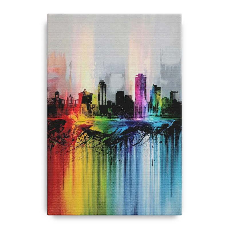 Fayetteville Downtown Skyline Front - Canvas Wall Art