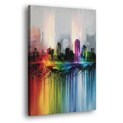 Fayetteville Downtown Skyline Side - Canvas Wall Art