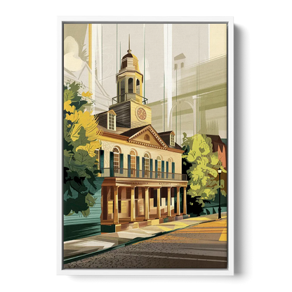 Fayetteville Historic Landmarks Front - White Canvas Wall Art