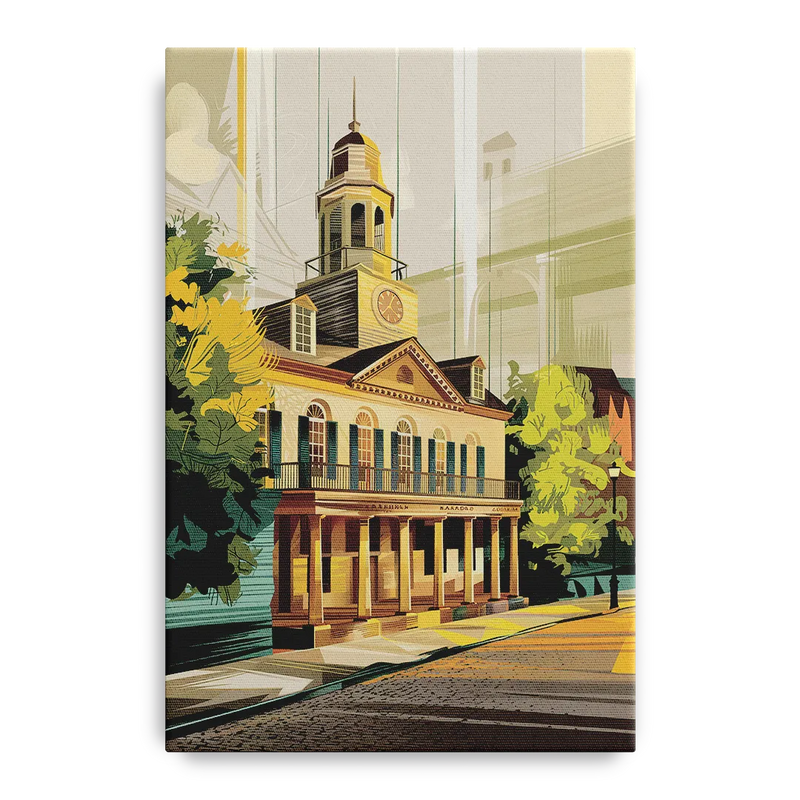Fayetteville Historic Landmarks Front - Canvas Wall Art