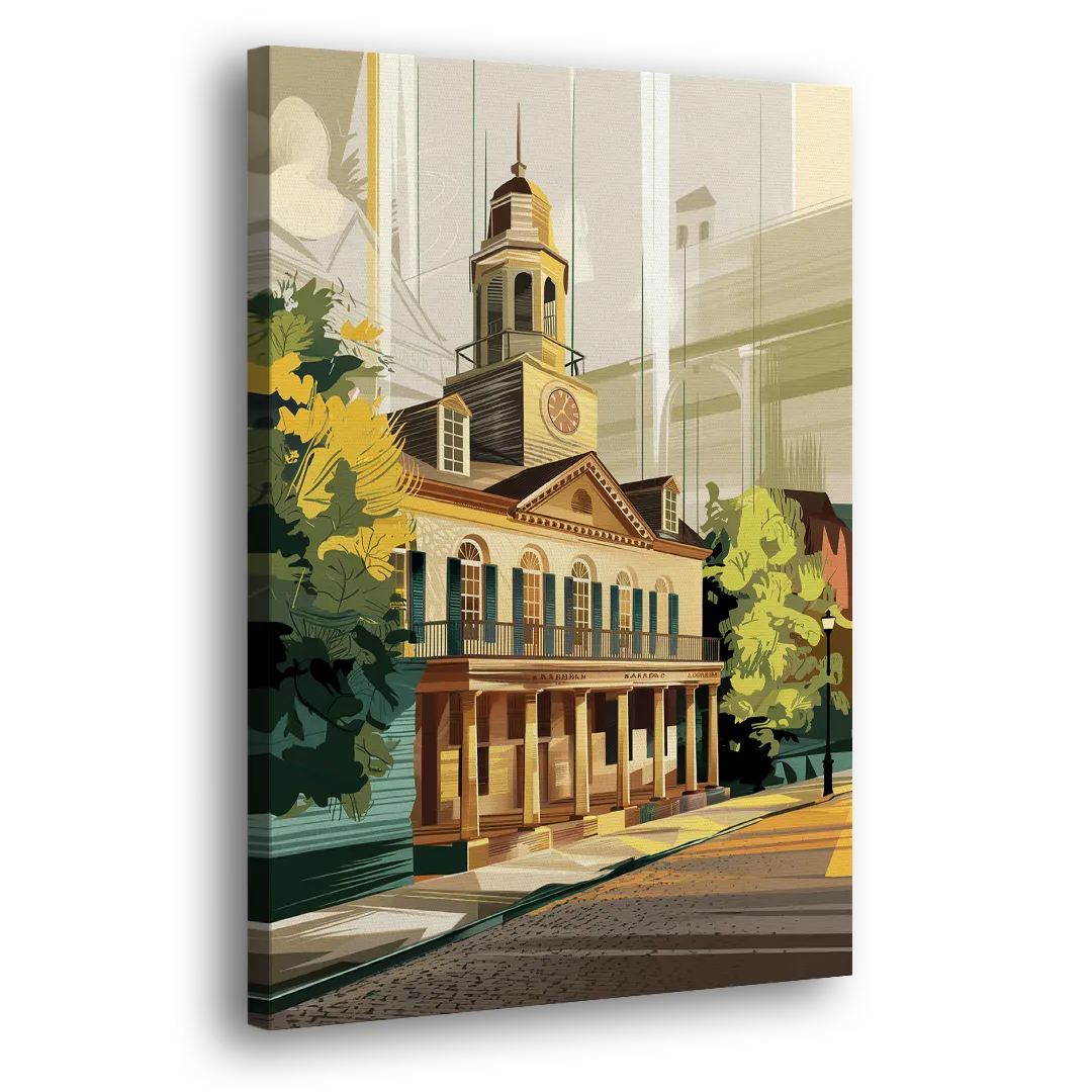 Fayetteville Historic Landmarks Side - Canvas Wall Art