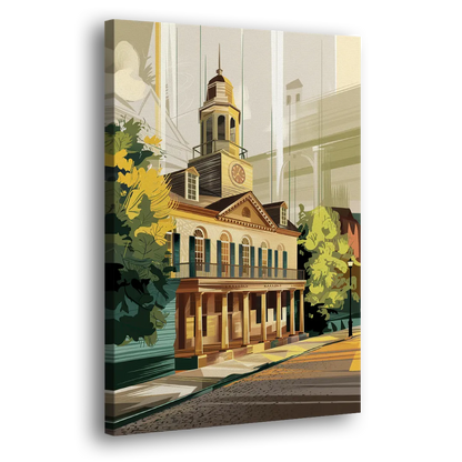 Fayetteville Historic Landmarks Side - Canvas Wall Art
