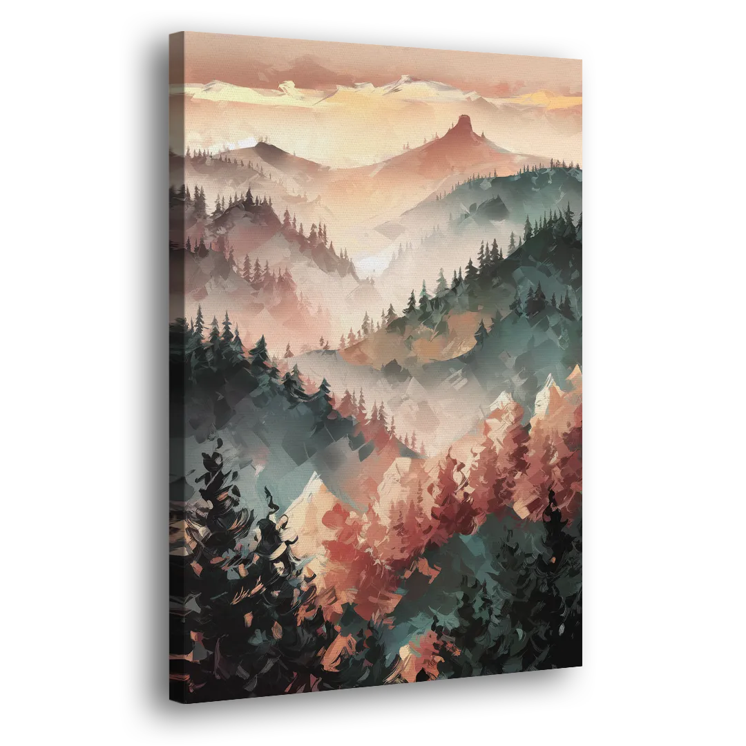 Fayetteville Ozark Mountains Side - Canvas Wall Art