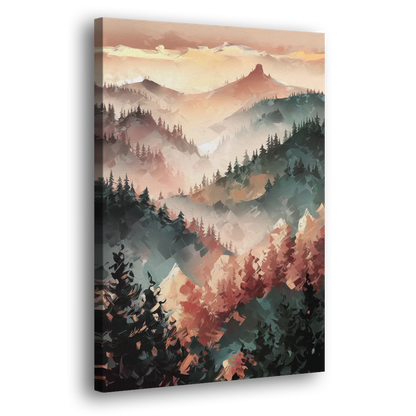 Fayetteville Ozark Mountains Side - Canvas Wall Art