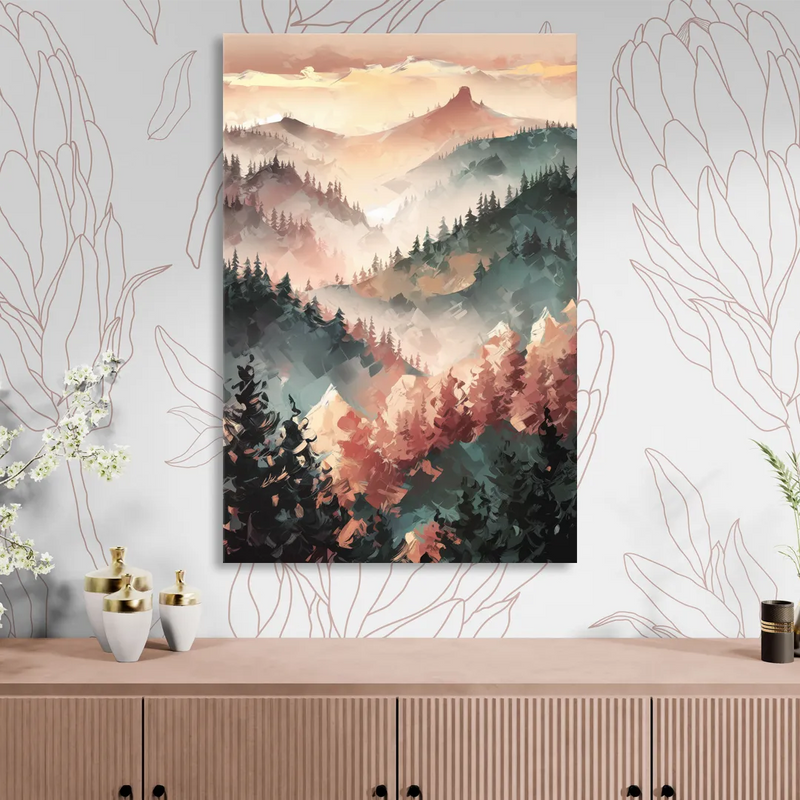 Fayetteville Ozark Mountains Sitting Room - Canvas Wall Art