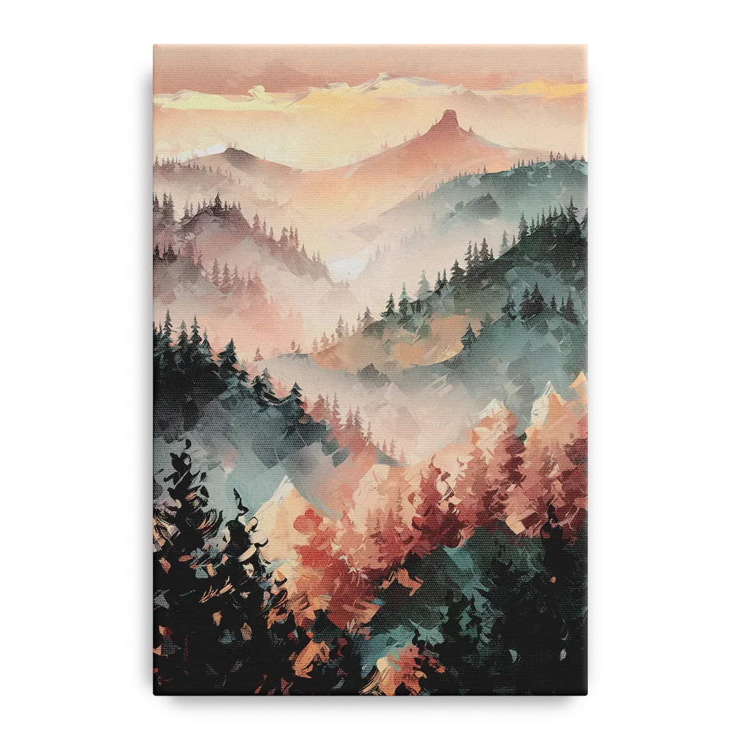 Fayetteville Ozark Mountains Front - Canvas Wall Art