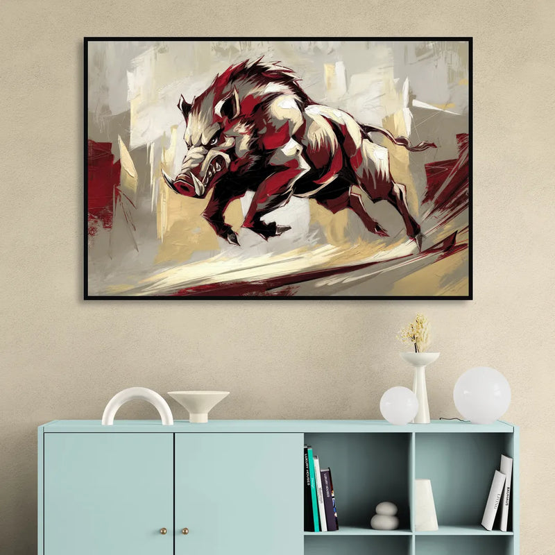 Fayetteville Razorbacks Pride Sitting Room - Black Canvas Wall Art