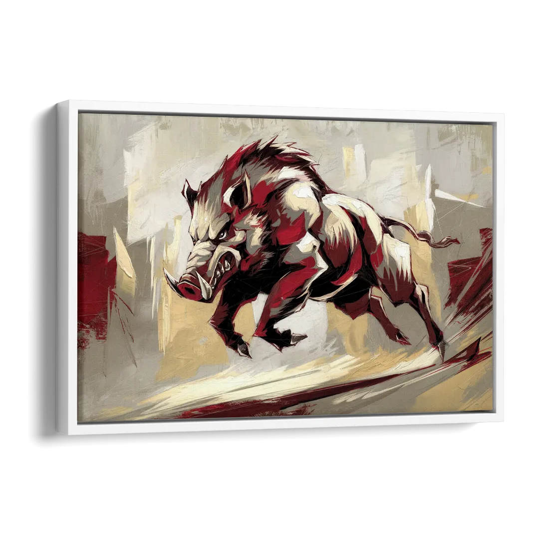 Fayetteville Razorbacks Pride Side - White Canvas Wall Art