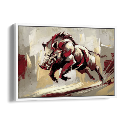 Fayetteville Razorbacks Pride Side - White Canvas Wall Art