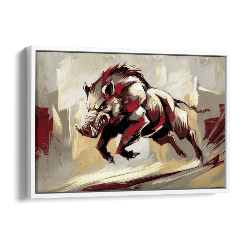 Fayetteville Razorbacks Pride Side - White Canvas Wall Art